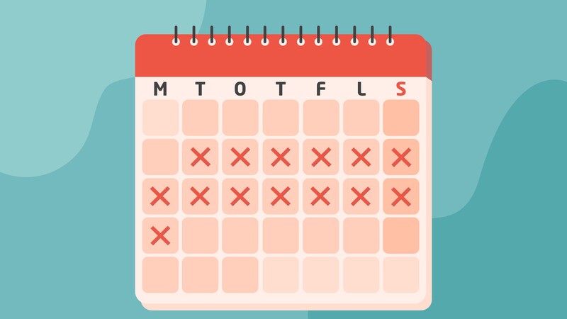 Kalender med kryss i