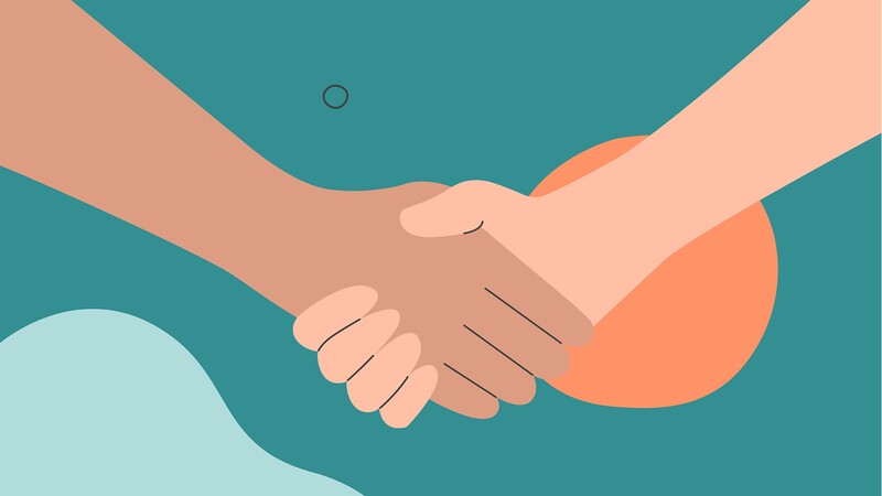 illustration hands shaking hands
