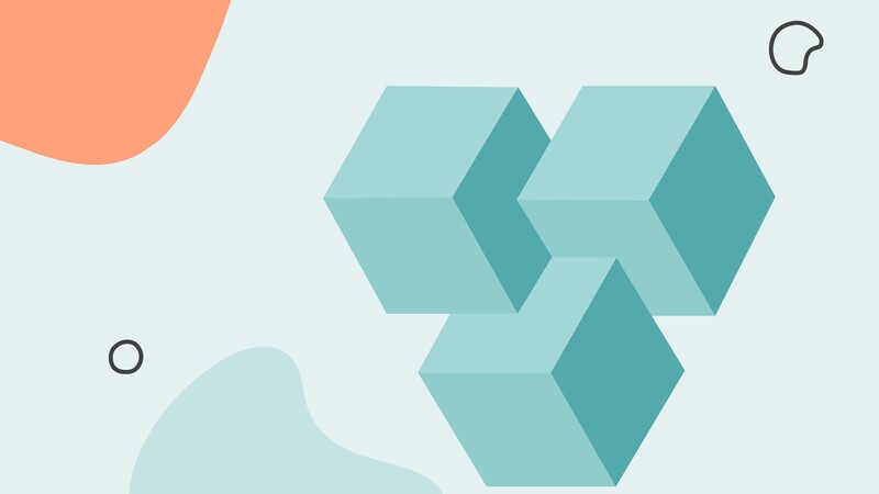 illustration-three turquoise cubes