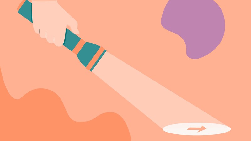 illustration flashlight as a guide