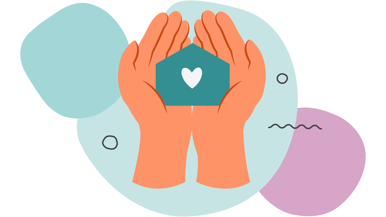 illustration-händer håller i ett kuvert med hjärta